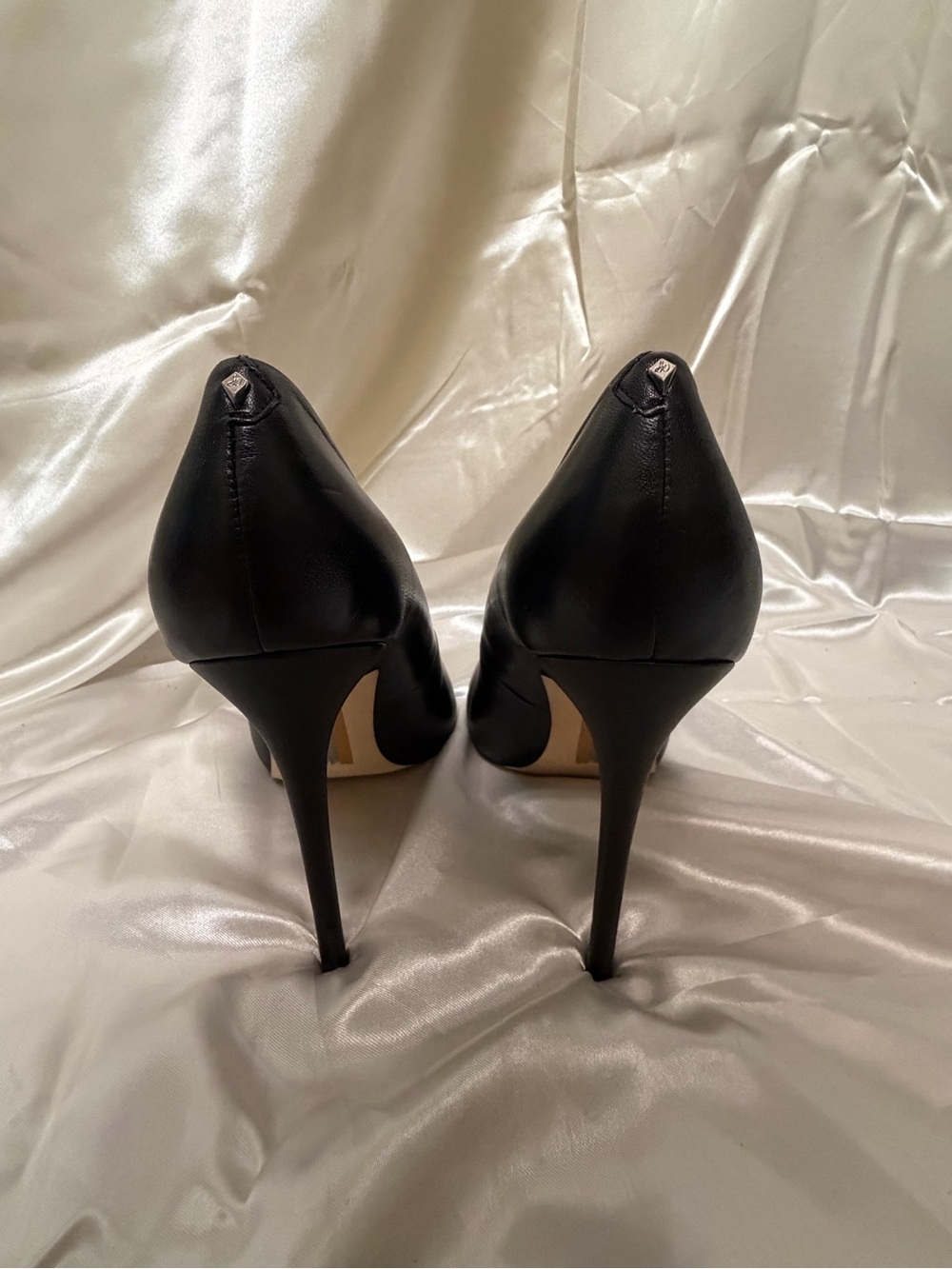 Sam Edelman Black Leather Pointed Toe Stiletto Pumps Heels Women’s Size 10 - Picture 5 of 8